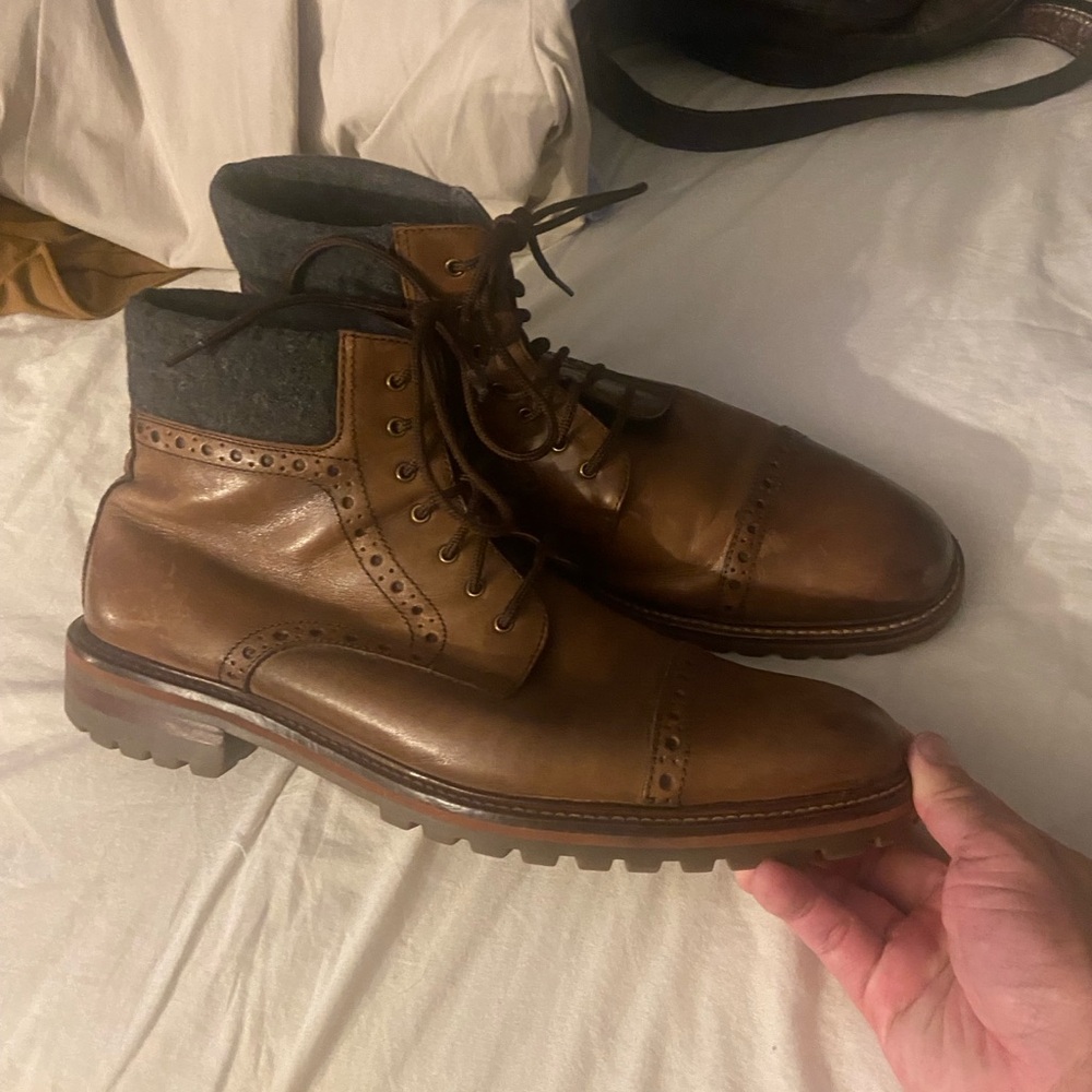 Johnston & Murphy Brown Leather Brogue Boots